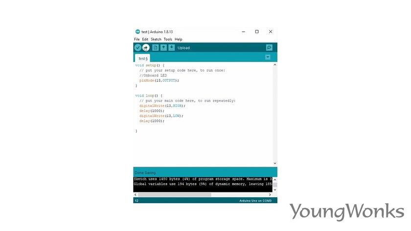 17 arduino uno rev3 void loop turn on off second blink