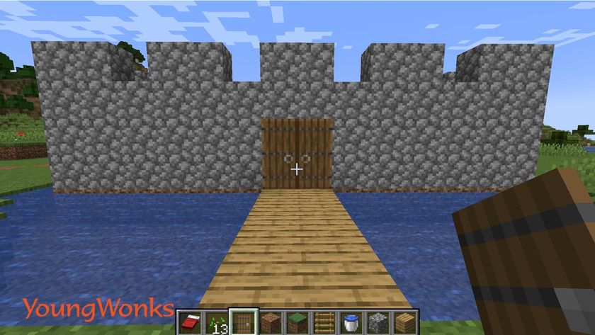 Best Minecraft castle ideas and simple castle tutorial build a door on the gate