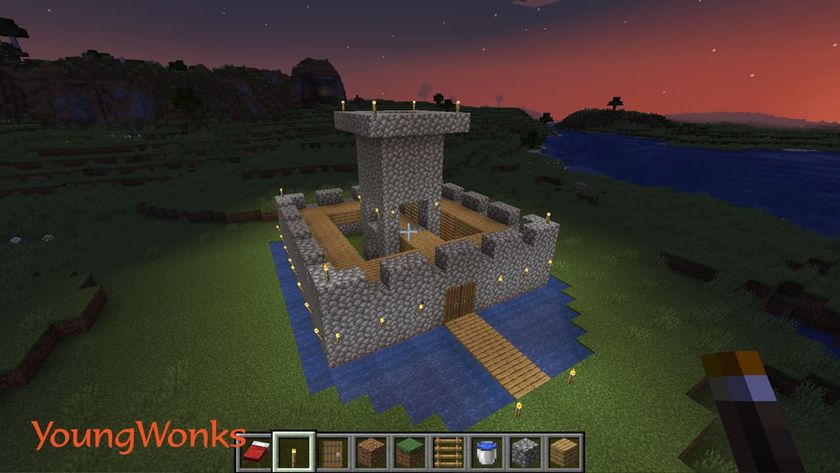 Best Minecraft castle ideas and simple castle tutorial add torchlights to create illumination