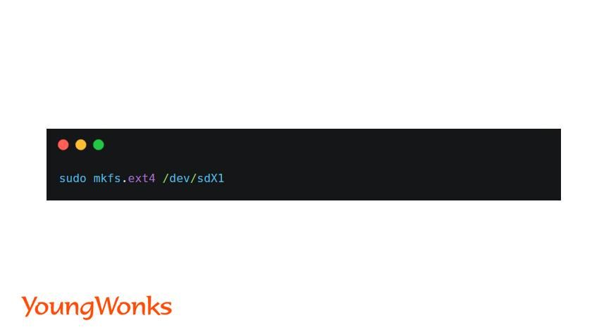 formatting with mkfs