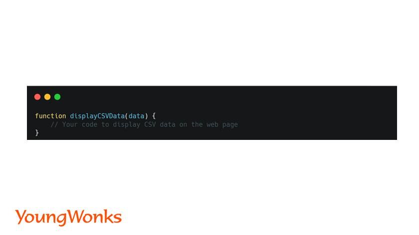 function display csv