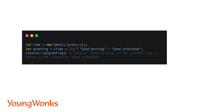 js ternary operator string format