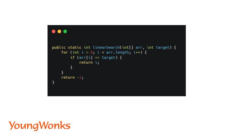 linear search java