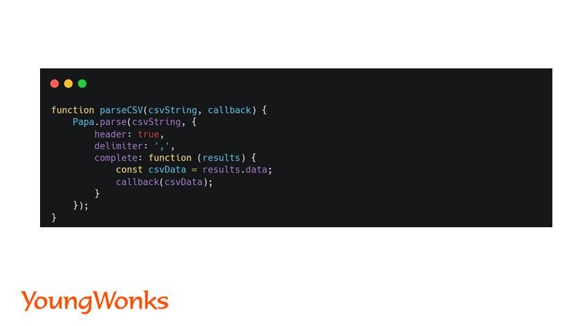 parse csv callback