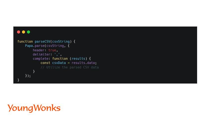 parse csv function