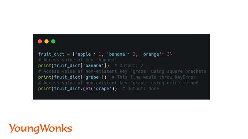 python code to access values of a dictionary