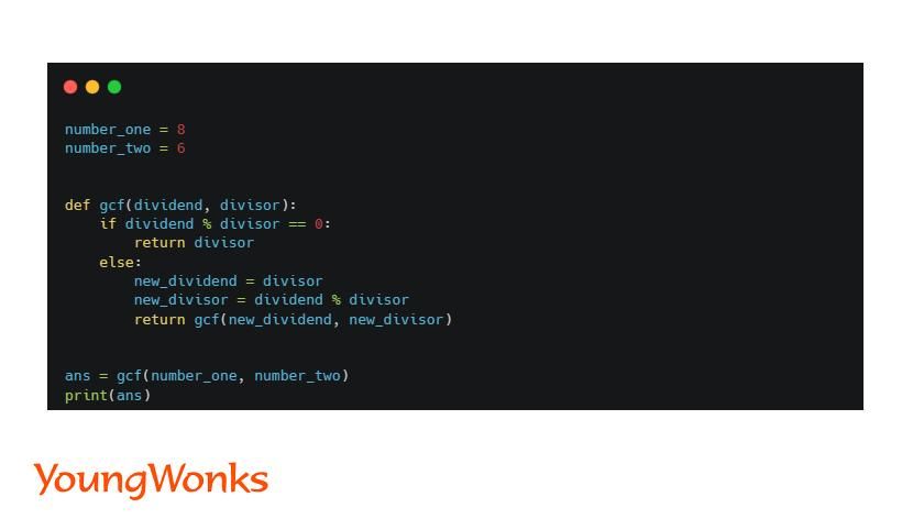 python gcf of two numbers