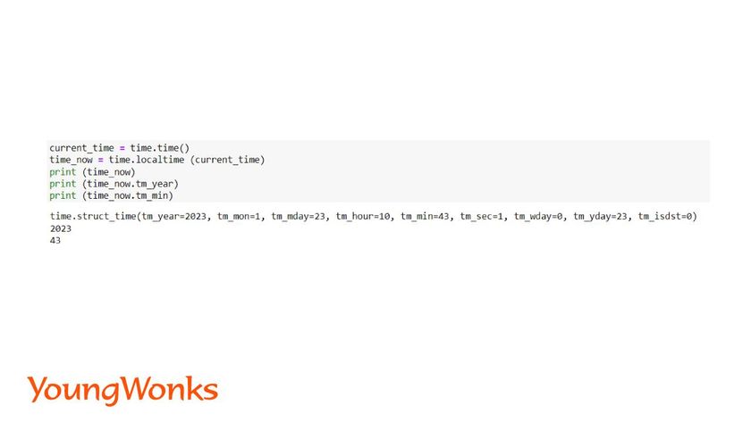 Python time module local time and attributes