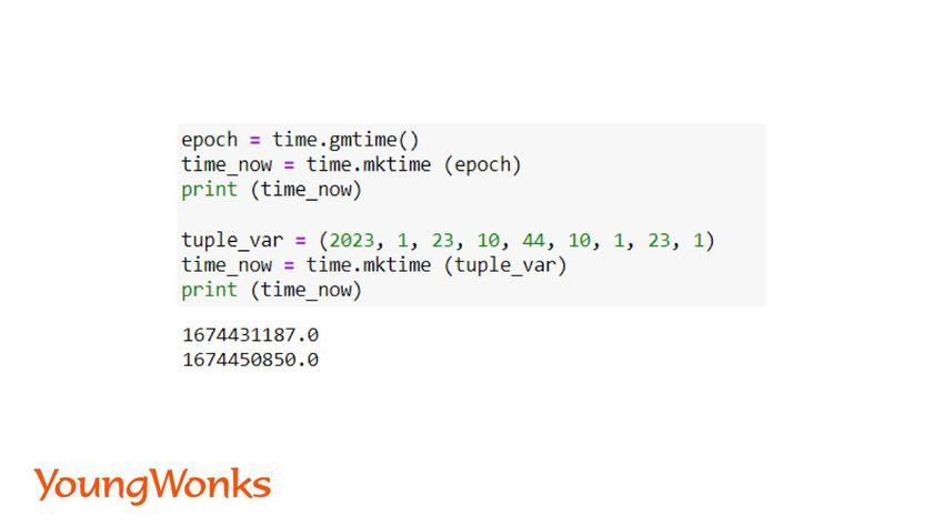 Python time module mktime