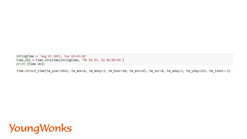 Python time module struct time object