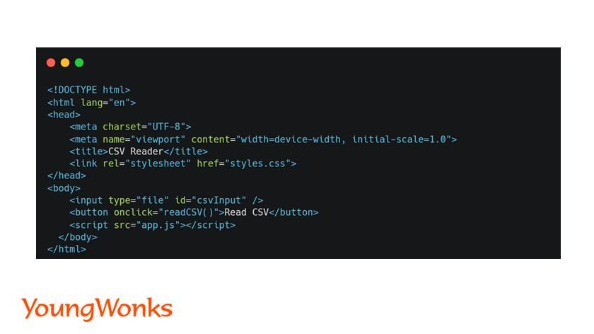 read csv html