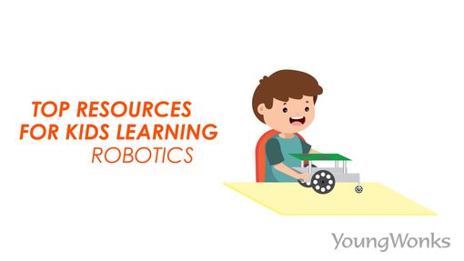 A kid working on an interesting robotics project on his own using robotics learning resources and DC motors.