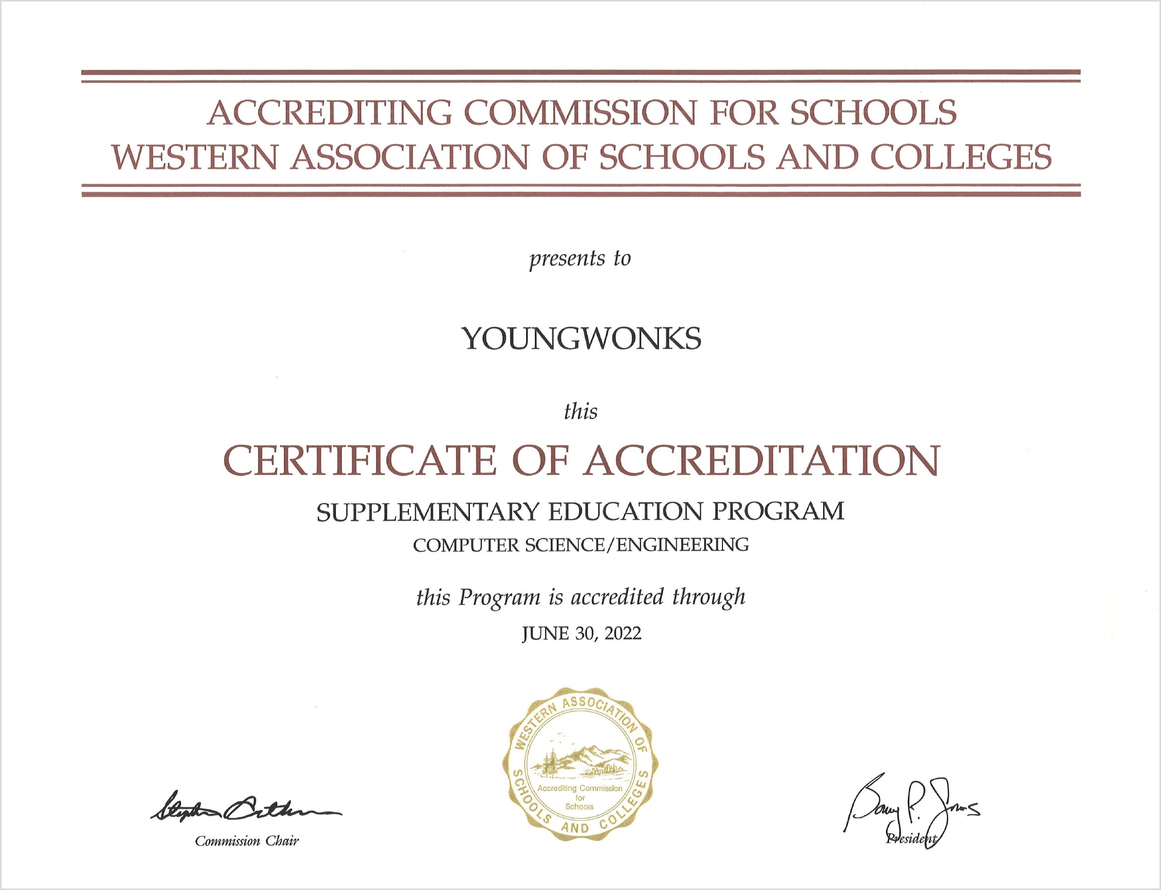 WASC Certificate