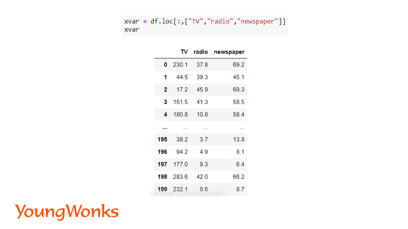 getting-started-with-sklearn-linear-regression-filter-specific-columns-using-loc-function