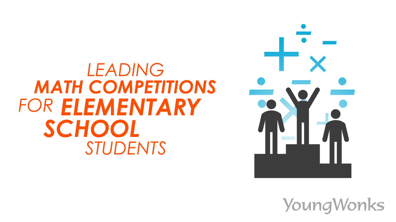 Three math competitors from elementary school getting awarded for their achievements in the United States