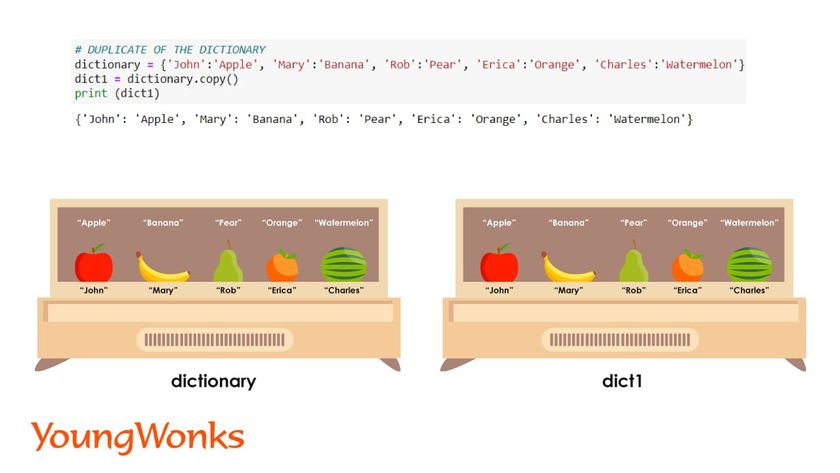 python dictionary methods duplicate