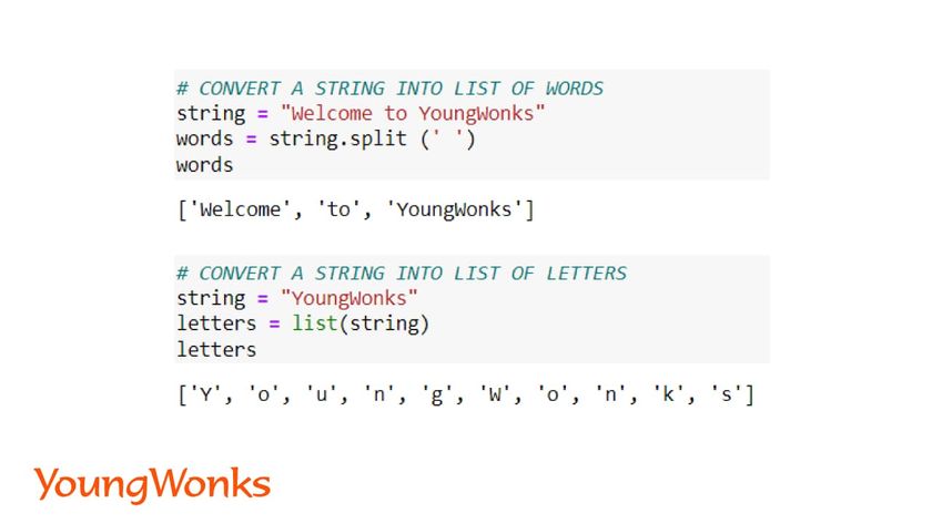 python list methods random string to list