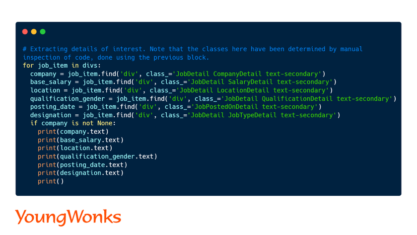 web scraping using beautifulsoup for your niche step 3