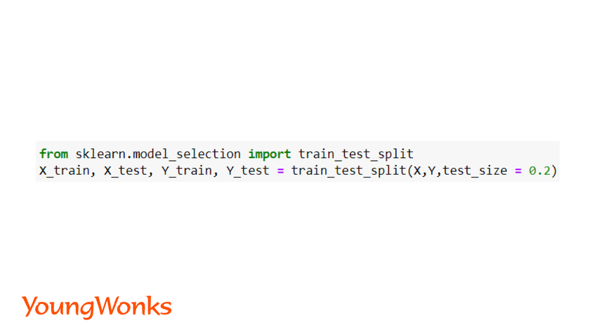 What is logistic regression split train test set